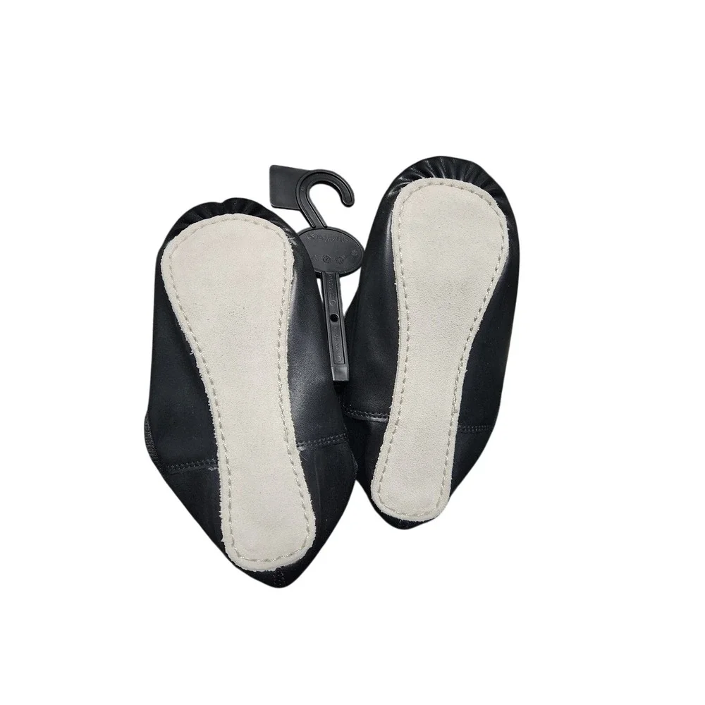 Justice‎ Girls Black Ballet Dance Shoes Full Sole Gymnastics Size 12 NWT